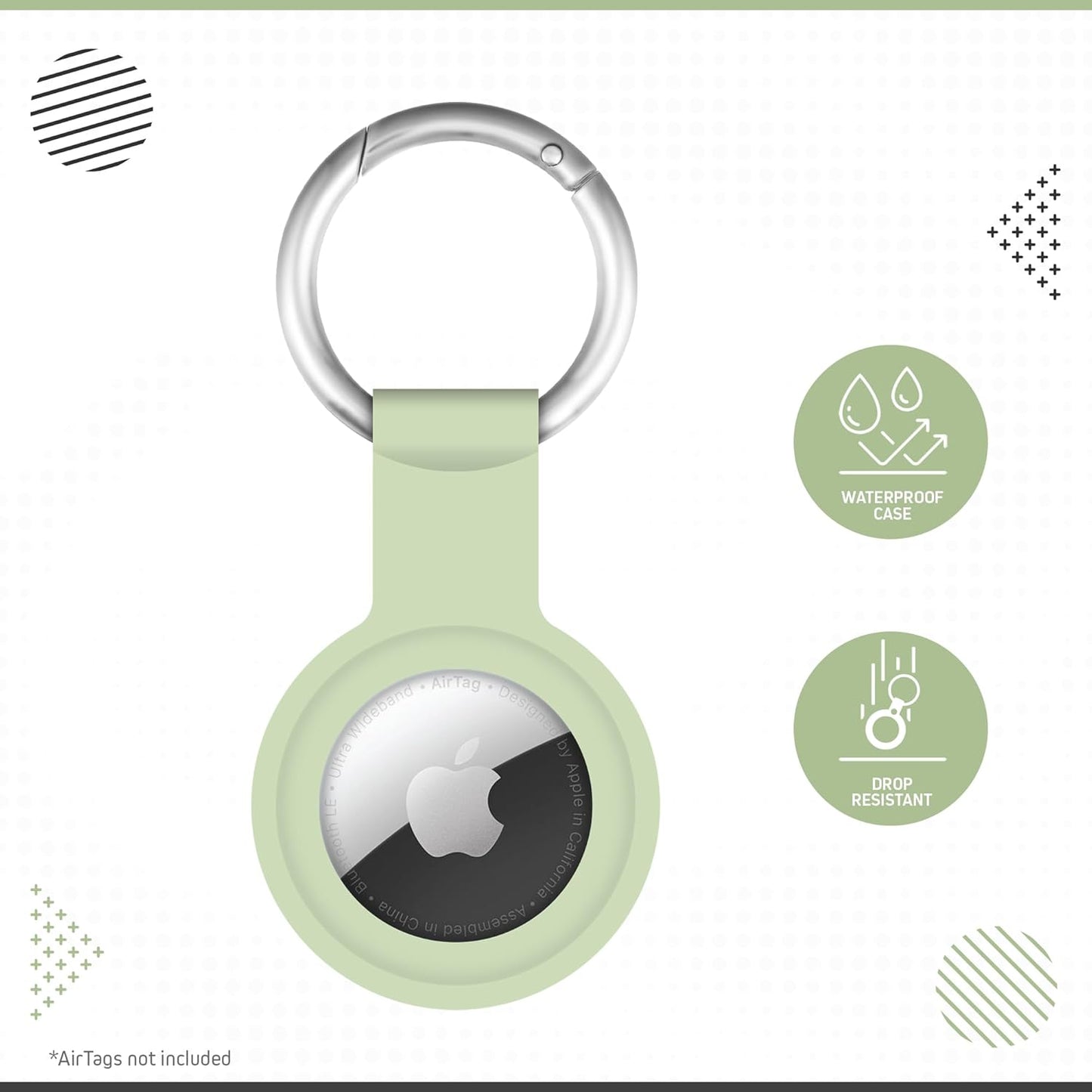 CHARGEWORX Air Tag Holder 4-Pack – Silicone Protective Keychain Holders for Apple Air Tags