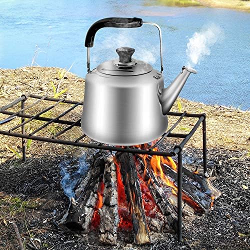 Odoland 3.8Qt Stainless Steel Camping Tea Kettle Set with 4 Cups