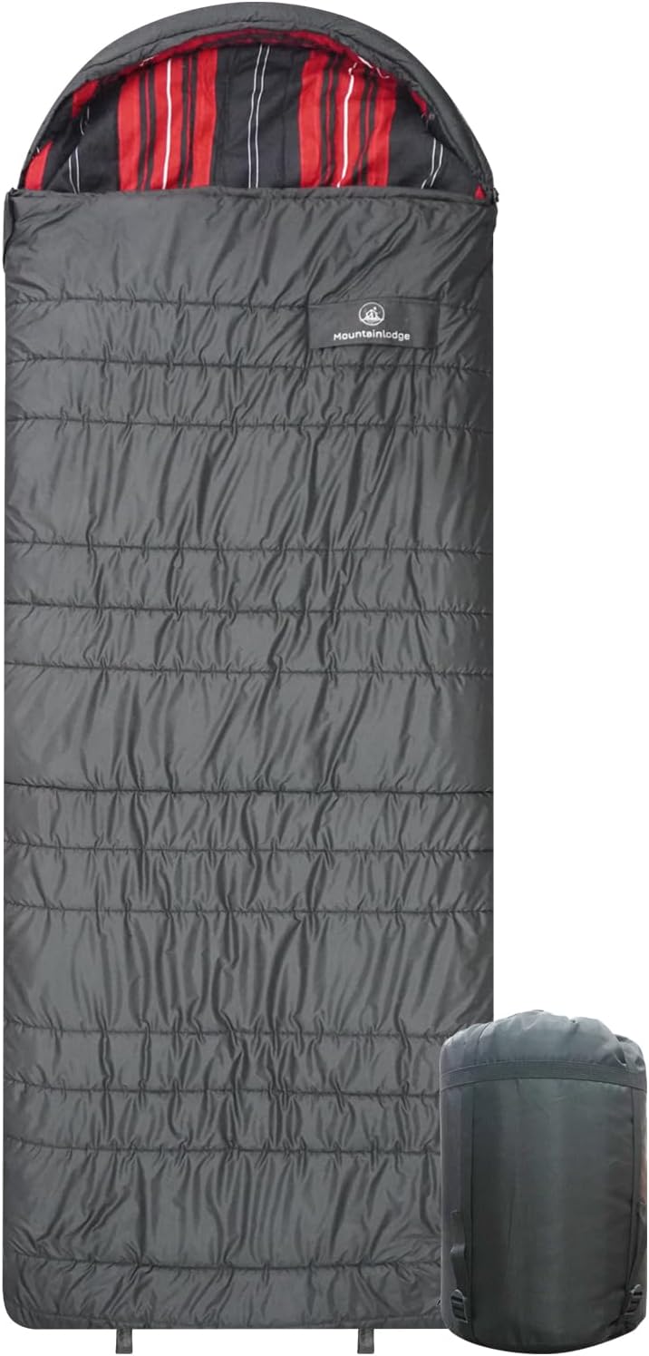 Polycotton Sleeping Bag for Adult&Kids,Cold&Warm Weather Large with Compression Sack and Water Resistant for Family Camping,Travel and Car Camping