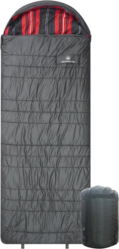 Polycotton Sleeping Bag for Adult&Kids,Cold&Warm Weather Large with Compression Sack and Water Resistant for Family Camping,Travel and Car Camping