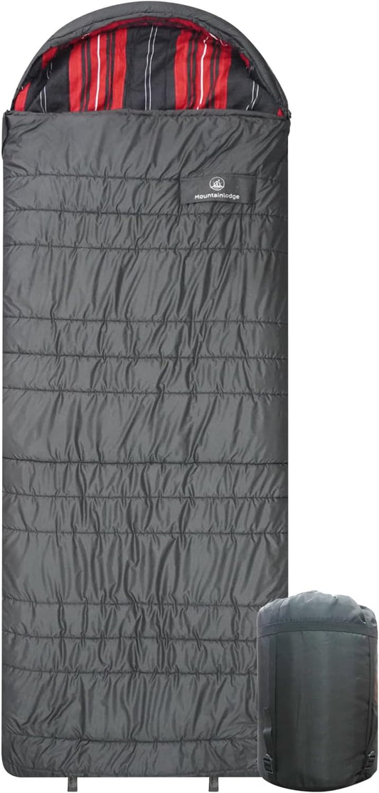 Polycotton Sleeping Bag for Adult&Kids,Cold&Warm Weather Large with Compression Sack and Water Resistant for Family Camping,Travel and Car Camping