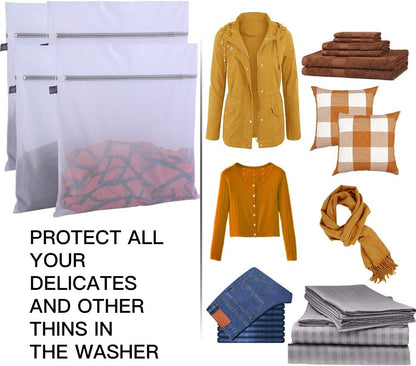 Kimmama Laundry Bag Mesh Wash Bags, Washing Machine Wash Bag, Net Washer Sack with Zipper, Dryer Pouch for Cleaning and Drying Cloths, Garment, Coats, Sweater, Delicates, Sheet, Pant, Soft Toys