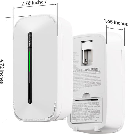 Jemay Carbon Monoxide Detector Plug in with 10 Year Battery Backup, Travel CO Detectors with Test-Button & Breathing Light, Portable AC Co Monitor Alarm for Home/RV/Rental Property, 2 Packs