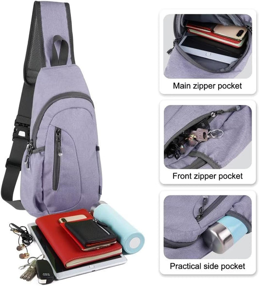 TITECOUGO Small Sling Bag, Lightweight Crossbody Backpack for Men Women, Shoulder Bag for Sports and Outdoor