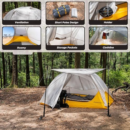 Wander Hawk 1-2 Person Backpacking Tent, Lightweight 1 Person / 2 Person Tent for Bikepacking Backpacking Camping & Hiking