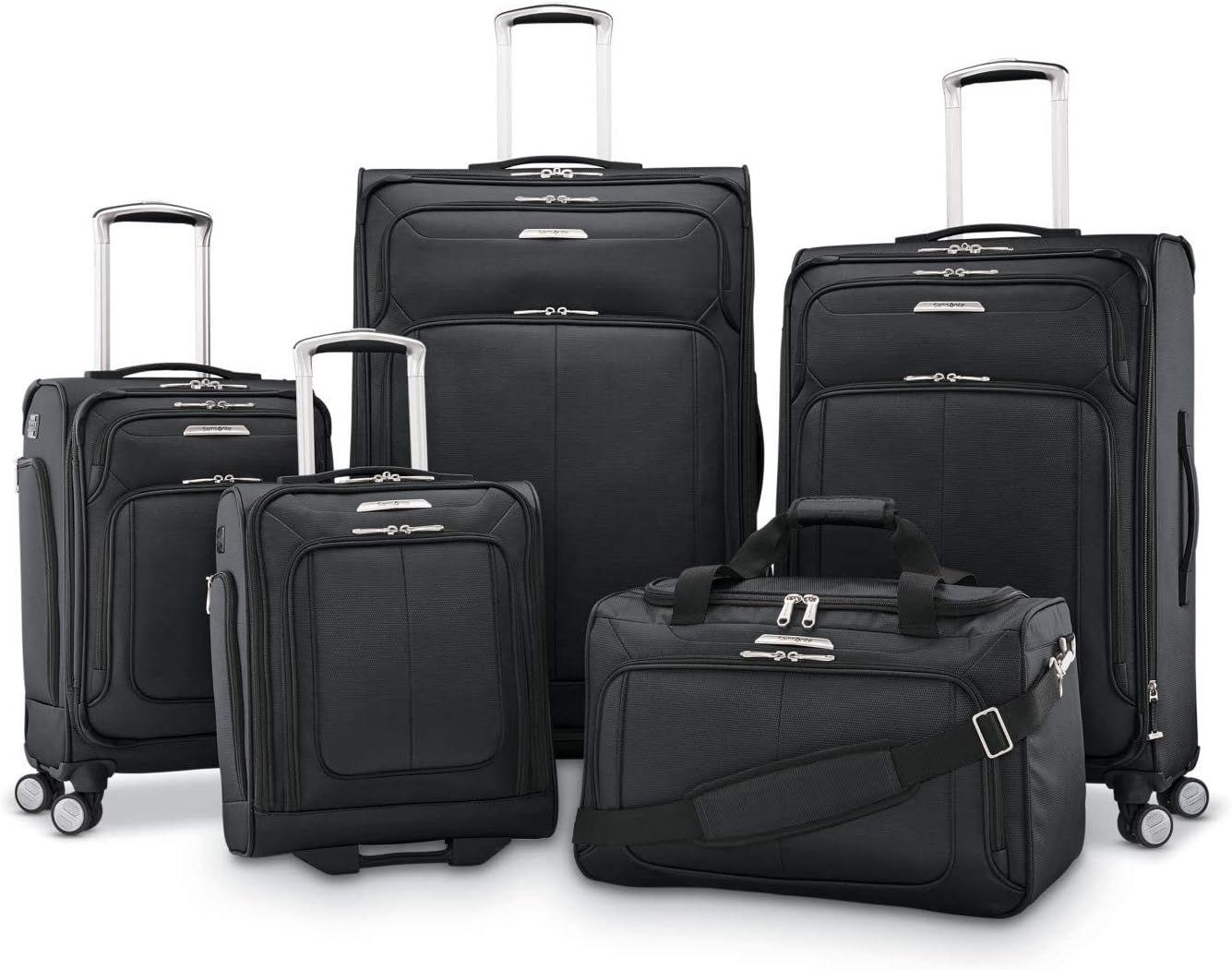 Samsonite Solyte DLX Softside Expandable Luggage with Spinner Wheels, Midnight Black, Checked-Large 29-Inch