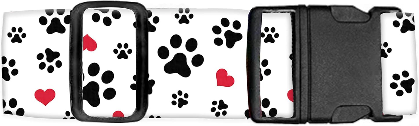 Luggage Straps for Suitcases Travel Belt Accessories, Cute Suitcase Strap, Adjustable Luggage Belt Strap, Heavy Duty with Quick-Release Buckle Luggage Strap Cute Dog Paws