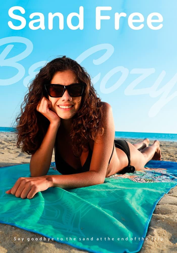 6 Pack Microfiber Lightweight Beach Towel Sand Free Quick Dry Absorbent Thin Compact Towels for Swimming Pool Camping Beach Accessories Large Easy Pack Travel Things for Vacation Essentials Gift