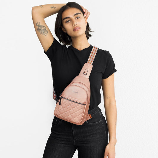 Sling Bag For Women Fanny Pack Crossbody Travel Shoulder Belt Bags Tote Backpack Purse Faux Leather