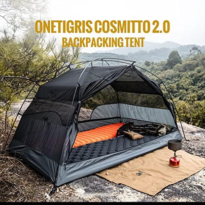 OneTigris COSMITTO 2 Person Backpacking Tent Shelter- Free Standing Lightweight Waterproof 3 Season Camping Tent for Outdoor Hiking Mountaineering