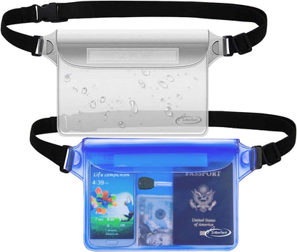 AiRunTech Clear Fanny Pack Waterproof,Beach Cruise Ship Essential Accessories Must Haves,Waterproof Pouch for Phone Passport Wallet Purse with Waist Strap
