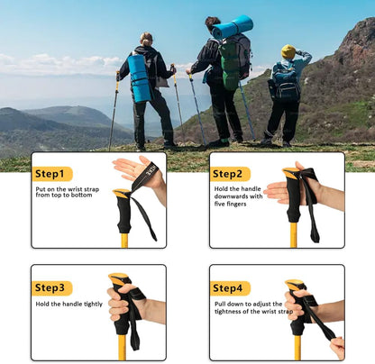 HUINING Foldable Hiking Poles Telescopic,Nordic Walking Poles Women and Men,Trekking Poles,Ultralight Trekking Poles Made of Aluminium with Lots of Accessories,110-130 cm