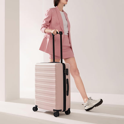 Carry on Luggage 22 X 14 X 9 Airline Approved, 20 Inch Luggage for 3-5 Days Travel, Double Spinner Wheels, 100% Hardshell PC, TSA Lock (04-Pink (Basic), Checked 28-Inch)