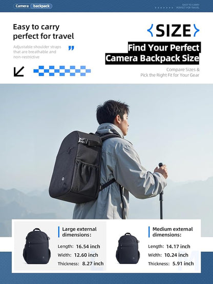 llano Camera Backpack for DSLR/SLR/Mirrorless – Water-Resistant Photography Bag - Image 5