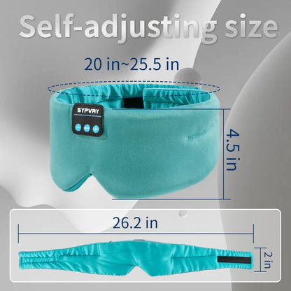 Sleep Mask Bluetooth 5.4 Headphones Soft Wireless Headband Eye Mask Blackout with Microphone (Emerald)
