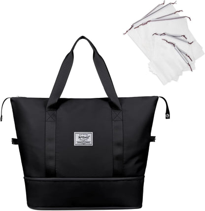 NPBAG Women Travel Duffel, Multi Functional Large Expandable Weekender Carry-on Tote, Gym Workout Overnight Bag, Mommy Hospital Bag for Labor and Delivery