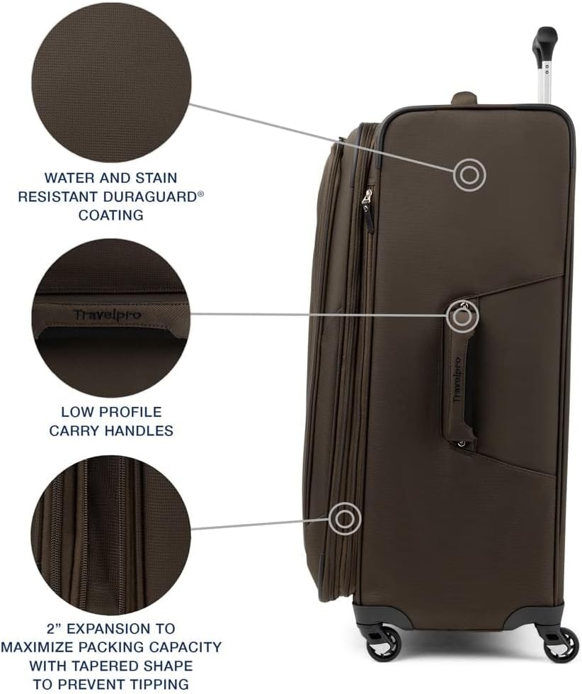 Travelpro Maxlite 5 Softside Expandable Checked Luggage with Spinner Wheels, Lightweight, 29-Inch — Mocha