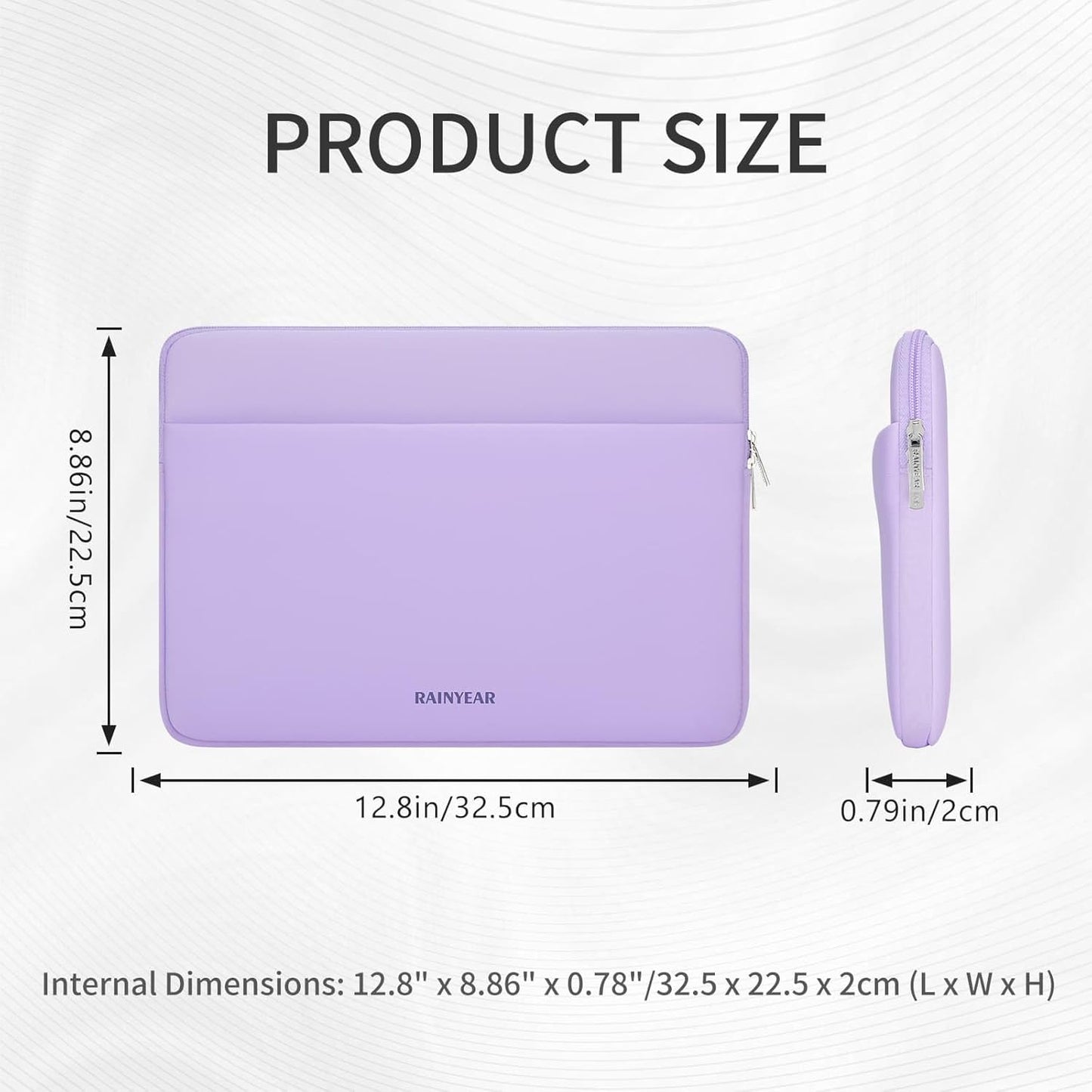 RAINYEAR Laptop Sleeve Case 11-13 Inch, Protective Portable Case with Front Pocket, Briefcase Computer Cover Laptop Bag Compatible with MacBook Air/Pro, HP, Dell, Lenovo, Acer, Purple