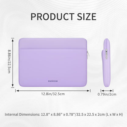 RAINYEAR Laptop Sleeve Case 11-13 Inch, Protective Portable Case with Front Pocket, Briefcase Computer Cover Laptop Bag Compatible with MacBook Air/Pro, HP, Dell, Lenovo, Acer, Purple