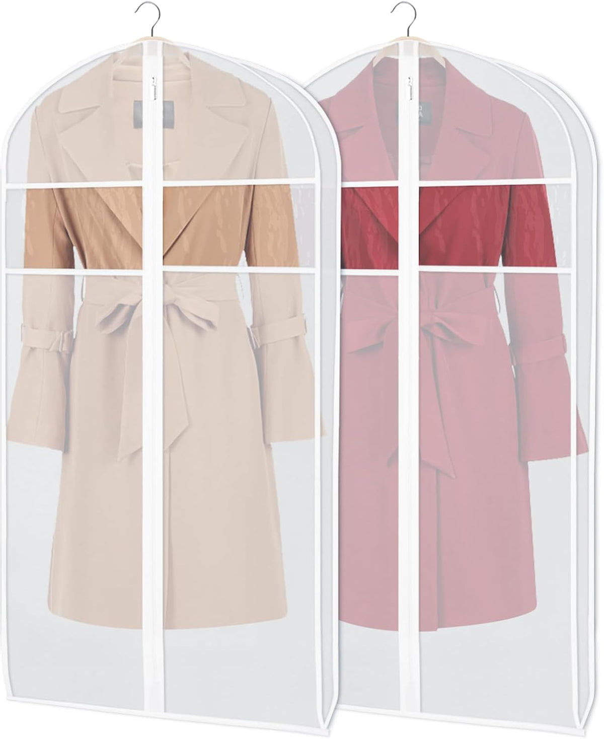 Zilink Clear Suit Coat Bags for Storage 50-inch Dress Bags for Hanging Clothes with 3" Gusset Suit Cover Bag for Coat, Dress Closet Storage