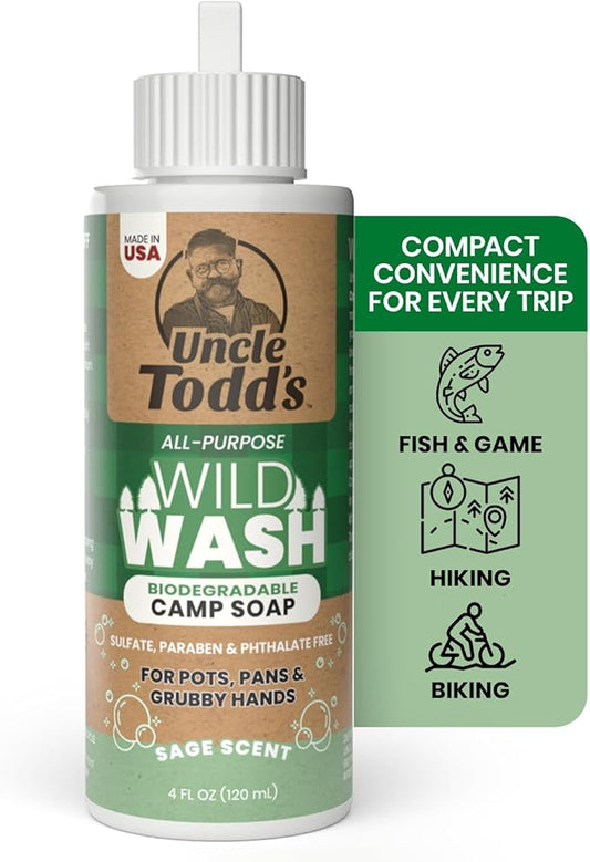 Uncle Todd's Wild Wash Biodegradable Soap, Camping Soap Ideal by UncleTodds