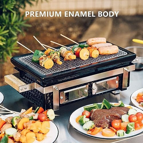 ONLYFIRE GRILLS Charcoal BBQ Hibachi Grill with Grid Lifter, GS306