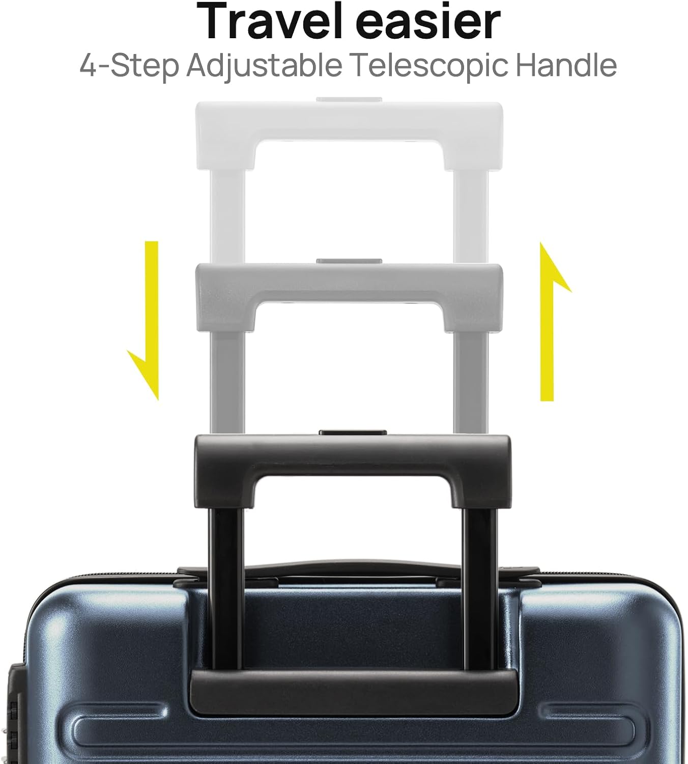 Carry on Luggage 22 X 14 X 9 Airline Approved, 20 Inch Luggage for 3-5 Days Travel, Double Spinner Wheels, 100% Hardshell PC, TSA Lock (09-Grey, Carry-On 20-Inch)