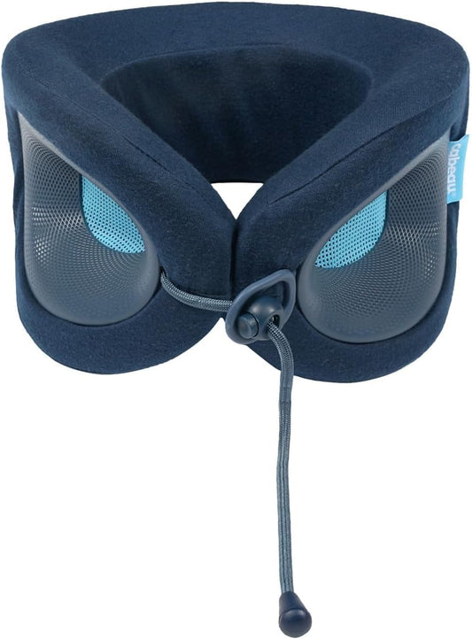 Cabeau Travel Pillow for Long Flights – Evolution X - Memory Foam Neck Support - Comfort On-The-Go for Airplane, Train, and Car (Sapphire)