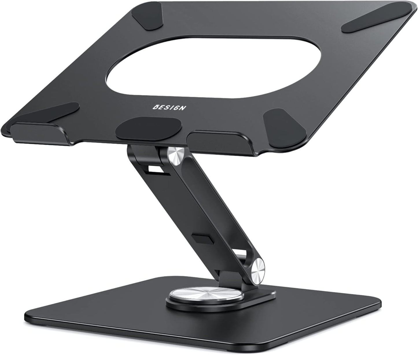 BESIGN LSX7 Laptop Stand with 360 Rotating Base, Ergonomic Adjustable Notebook Riser Holder Compatible with Air, Pro, Dell, HP, Lenovo More 10-15.6" Laptops (Black)