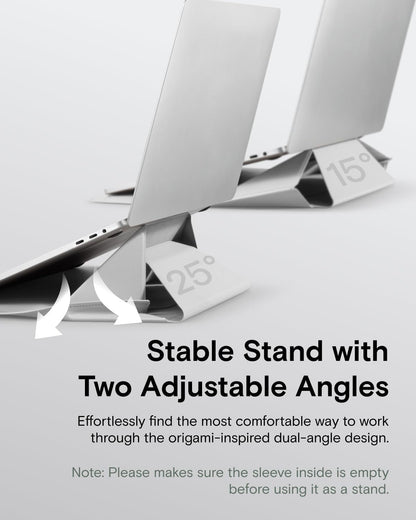 MOFT Laptop Carry Sleeve, 2-in-1 Laptop Bag & Stand for 16" MacBook Air/Pro & Dell/HP/Lenovo/Asus, Stylish Slim Computer Sleeve Bag with Expandable Storage for Computer Accessories, Misty Cove