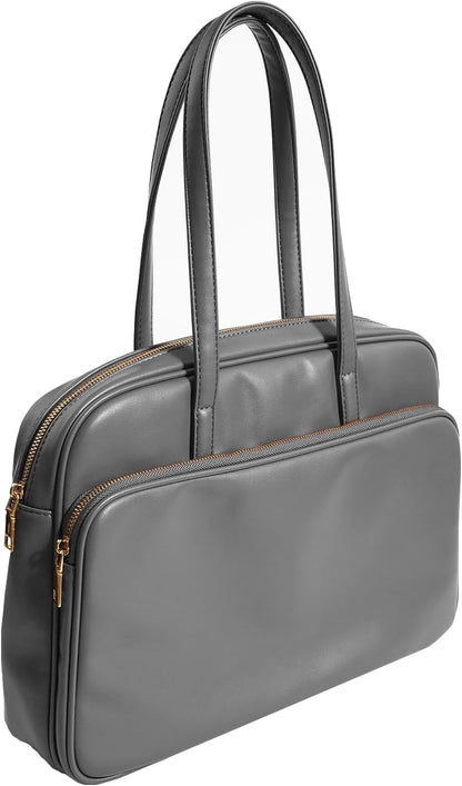 Laptop Tote for Men & Women 14Inch Computer Bags Briefcase Business Office Travel Work Handbag Carrying Bag with Large Front Pocket Color Grey