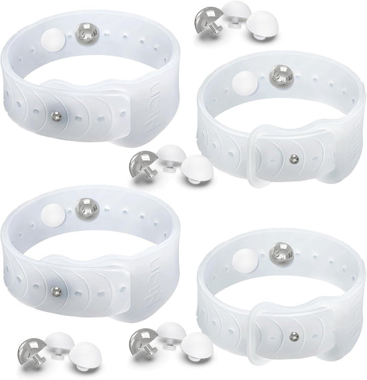 Hion Motion Sickness Bracelets Sea Sickness Wristbands for Motion Sickness/Morning Sickness/Pregnancy Nausea Anti Nausea Bands Acupressure Wristband Motion Sickness Bands（2Pairs Transparent