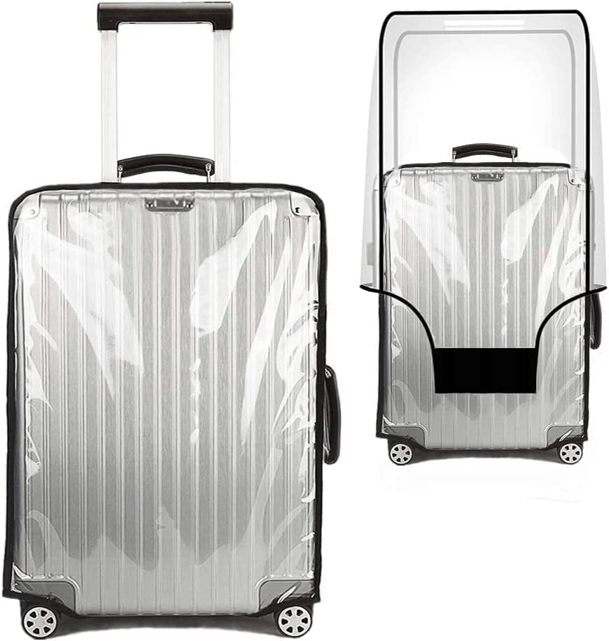 Suitcase Cover for 24" Luggage TSA Approved Clear PVC Thickened Protective Sleeve Cover for Wheeled Luggage Waterproof
