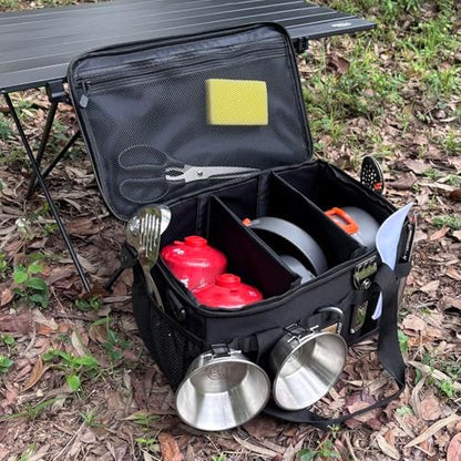Tactical Camping Storage Bag 18L Utility Tote Bag Camp Kitchen and Trunk Organizer (Black)