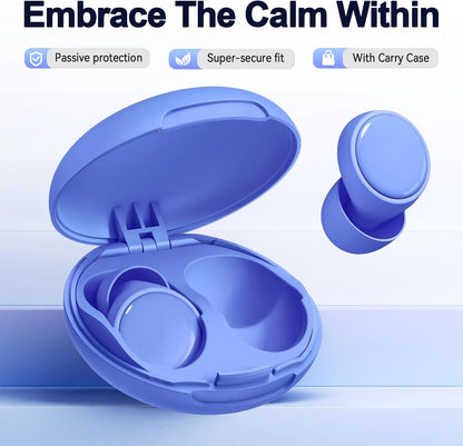 45dB Earplugs for Sleeping,Noise Cancelling Ear Plugs with 8 Pairs Ear Tips, Reusable Hearing Protection Noise Reduction Earplugs Suitable for Concerts,Travel,Work Fit Blue