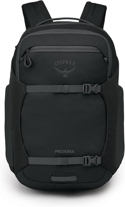 Osprey Proxima 30L Campus Laptop Backpack - Organized Everyday Pack with Dedicated Tech Storage, Water Bottle Pockets, and Comfortable Carry - Perfect for School, Commutie, and Travel, Black/Coal Grey