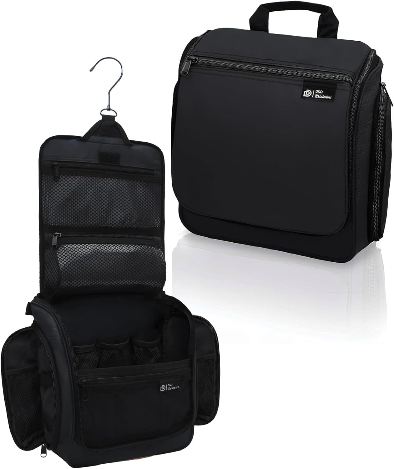 DD D&D Wanderlust D&D Hanging Travel Toiletry Bag for Men and Women - Extra Large Toiletries Organizer Kit with 10 Compartments, YKK Zippers, XXL Metal Swivel Hook, Water-Resistant Nylon
