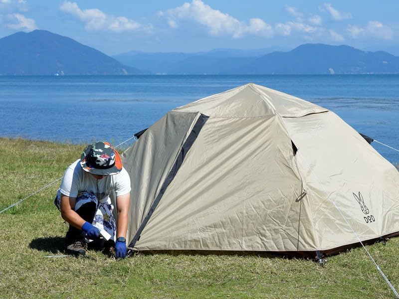 DOD Wagaya 1Pull Tent - 2 Person Breathable Polycotton Inner Tent - Waterproof Instant Setup Dome Camping Tent with Enclosed Awning - Easy Pop Up - Tan