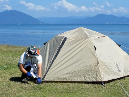 DOD Wagaya 1Pull Tent - 2 Person Breathable Polycotton Inner Tent - Waterproof Instant Setup Dome Camping Tent with Enclosed Awning - Easy Pop Up - Tan