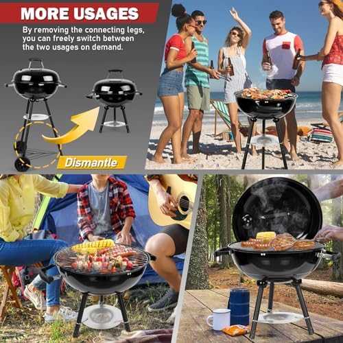 Joyfair Kettle Charcoal Grill, 18 Inch Outdoor Portable Camping BBQ Grills