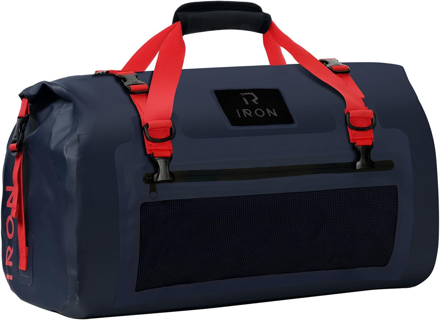 IRON JIA'S Motorcycle Dry Bag - Waterproof Duffle & Luggage Tail Bag Saddle Bags with Roll Top Closure, Shoulder Straps, Inner Pocket and Mesh Pocket (Navy Blue, 30L)