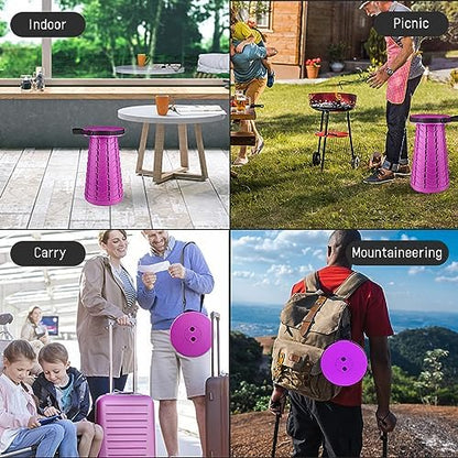 Folding Stool for Adults, Portable Chairs for Outside, Purple
