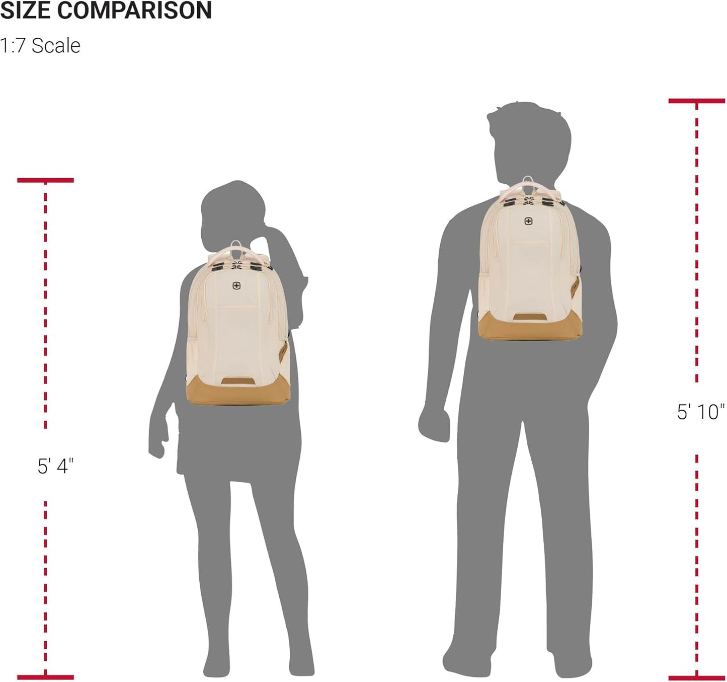 SwissGear Cecil 5505 Laptop Backpack, Cream/Warm Sand, 18-Inch