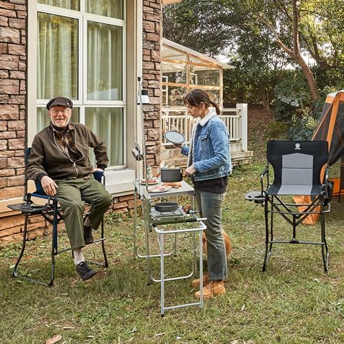 EVER ADVANCED Portable 30.7" Seat Height Tall Camping Directors Chair