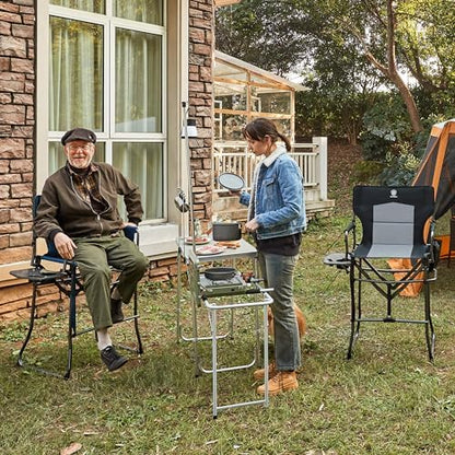 EVER ADVANCED Portable 30.7" Seat Height Tall Camping Directors Chair