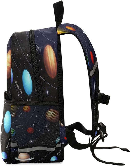 Solar System Planet Toddler Backpack Boys Girls Kids Preschool Bookbag School Children Bag with Leash Travel Casual Daypack Kindergarten Elementary Schoolbag for Nursery Junior Primary Students