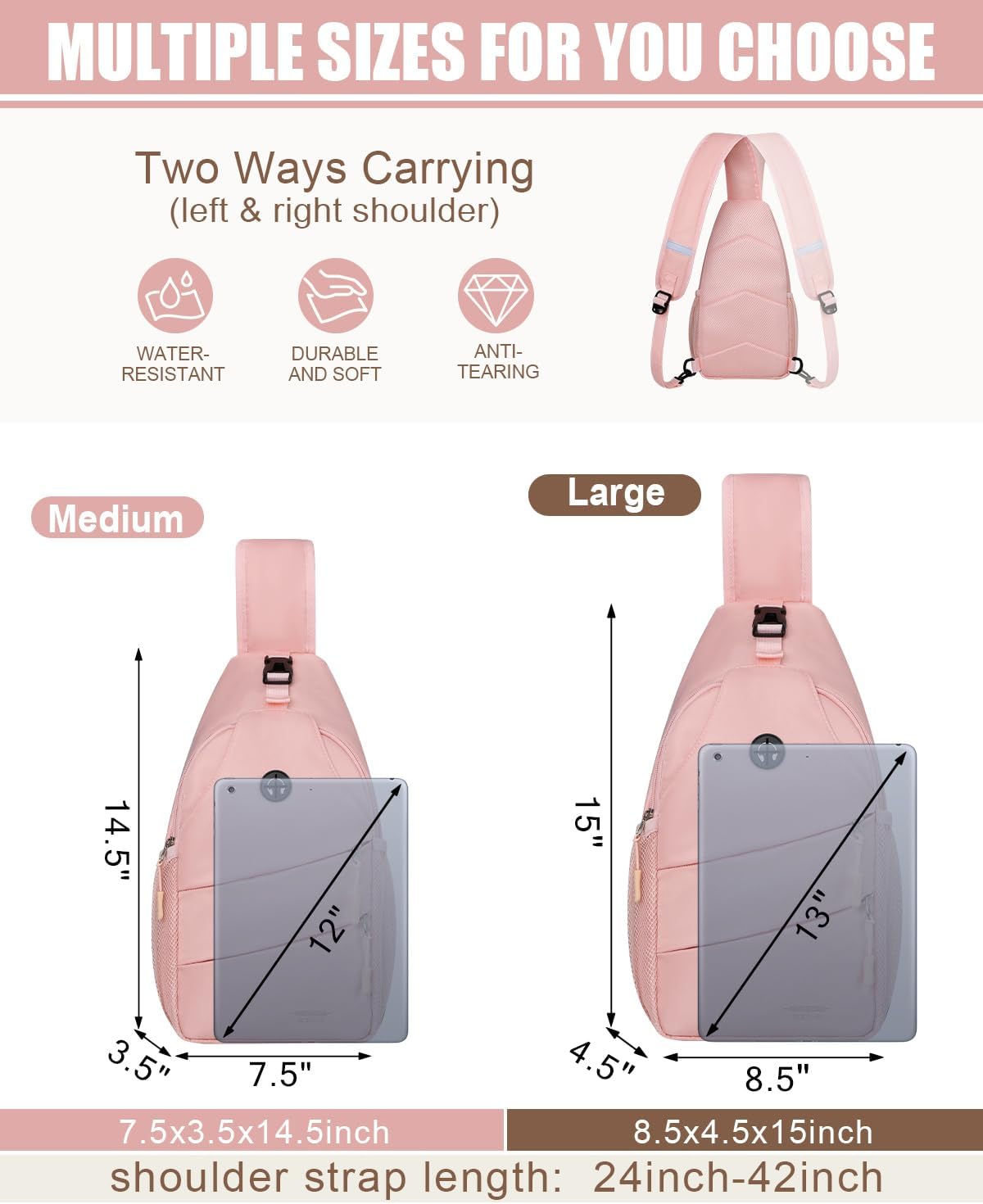 Crossbody Bags for Women Men Trendy Sling Bag Bakpack Casual Chest Bag with Convertible Shoulder Strap