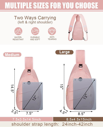 Crossbody Bags for Women Men Trendy Sling Bag Bakpack Casual Chest Bag with Convertible Shoulder Strap