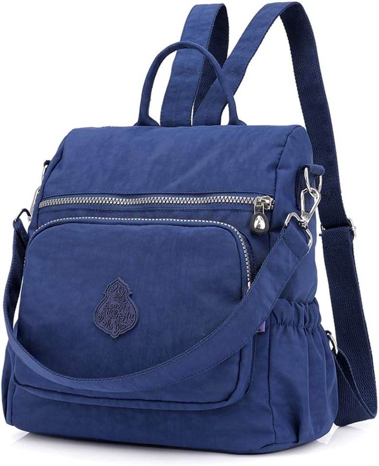 MINTEGRA Women Shoulder Backpack Multi-Pocket Nylon Purse Large Capacity Waterproof Casual Daypack