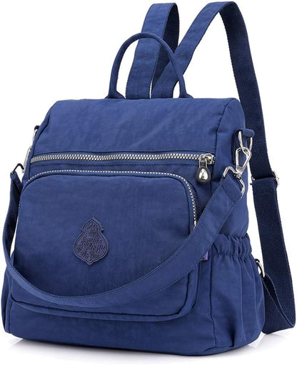 MINTEGRA Women Shoulder Backpack Multi-Pocket Nylon Purse Large Capacity Waterproof Casual Daypack